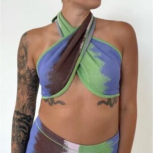 House of Sunny She’s Electric Halter Festival Coachella Beach Top Size 6 NWT